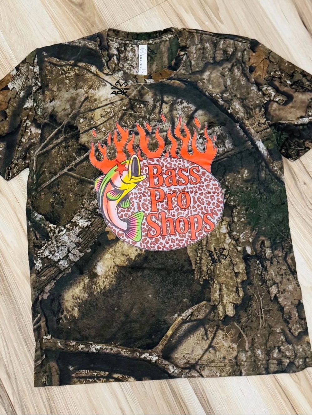 Women's Short-Sleeve Camo Tee with Neon Graphic